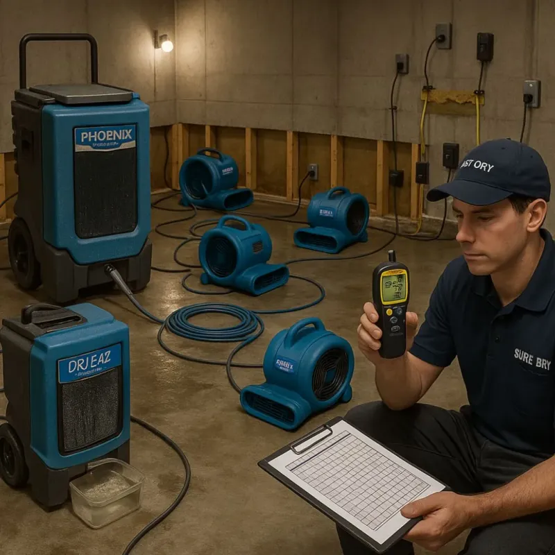 Structural Drying and Dehumidification process in Orange City, IA